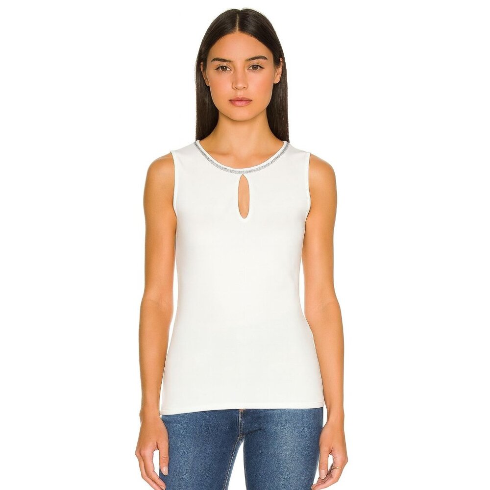 White House Black Market Keyhole Tank in White – EUC Size Small